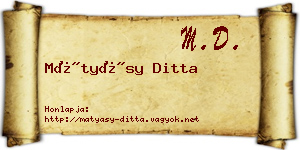 Mátyásy Ditta névjegykártya
